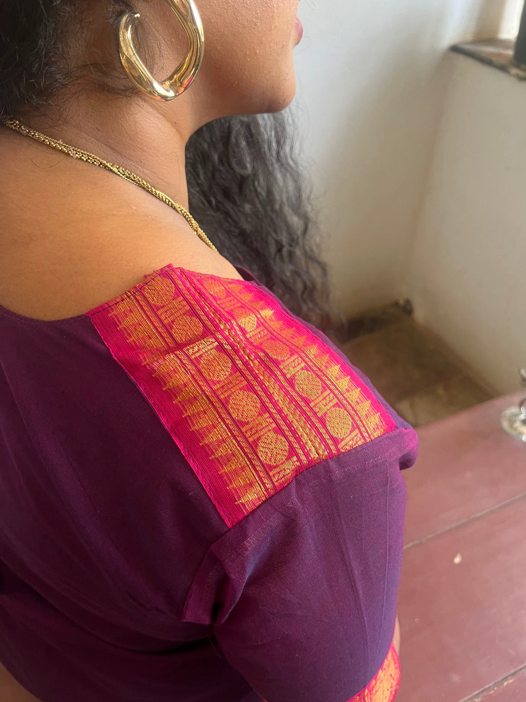 Geet - Kurti with dupatta in pure kanchi cotton in Purple color