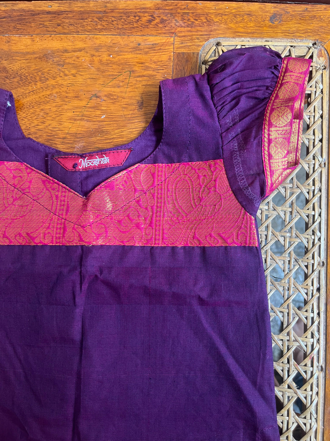 Siya - Pavada sattai in kanchi cotton in Purple color