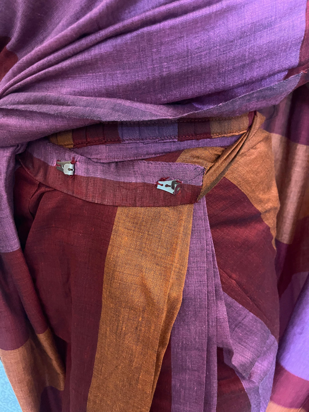Aanchal - 1 minute Ready-to-wear saree in Pink with multicolor in Khadi fabric
