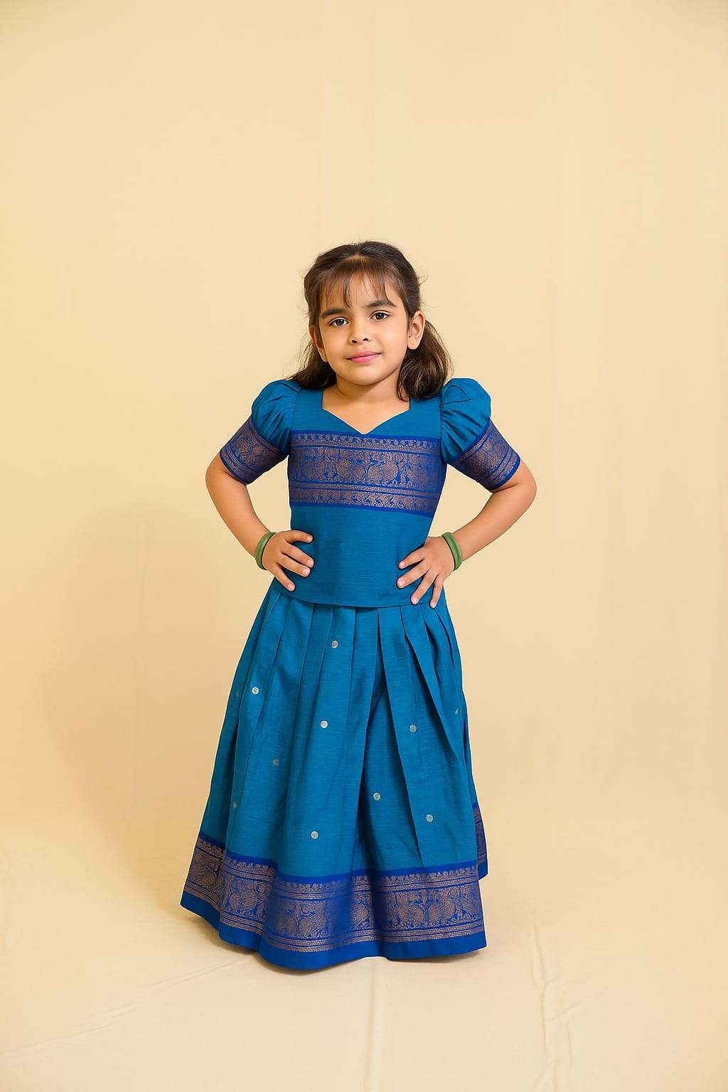 Siya - Pavada sattai in kanchi cotton in Blue color