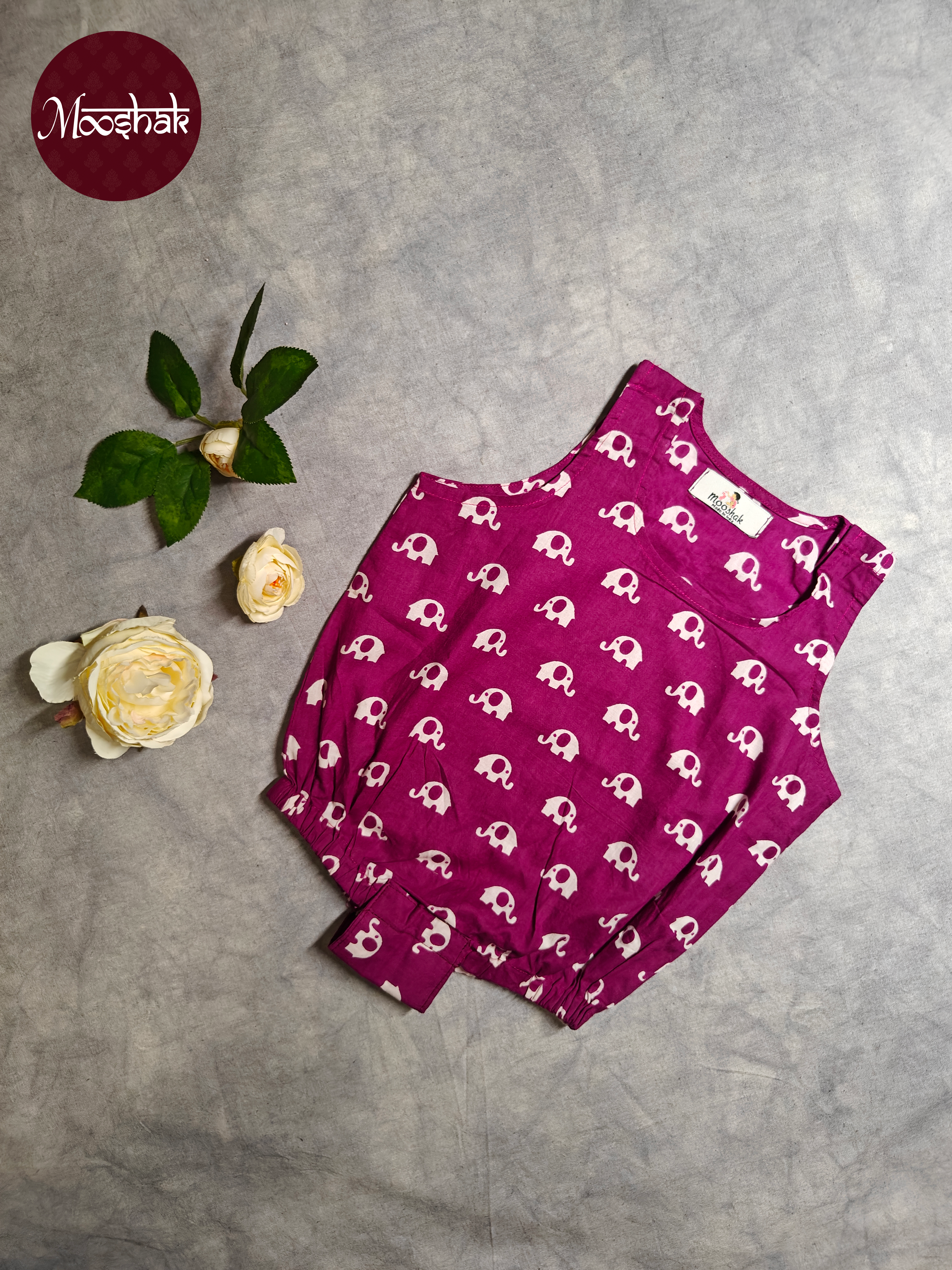 Angel Whisper - Onesie Rompers in Purple with elephant print