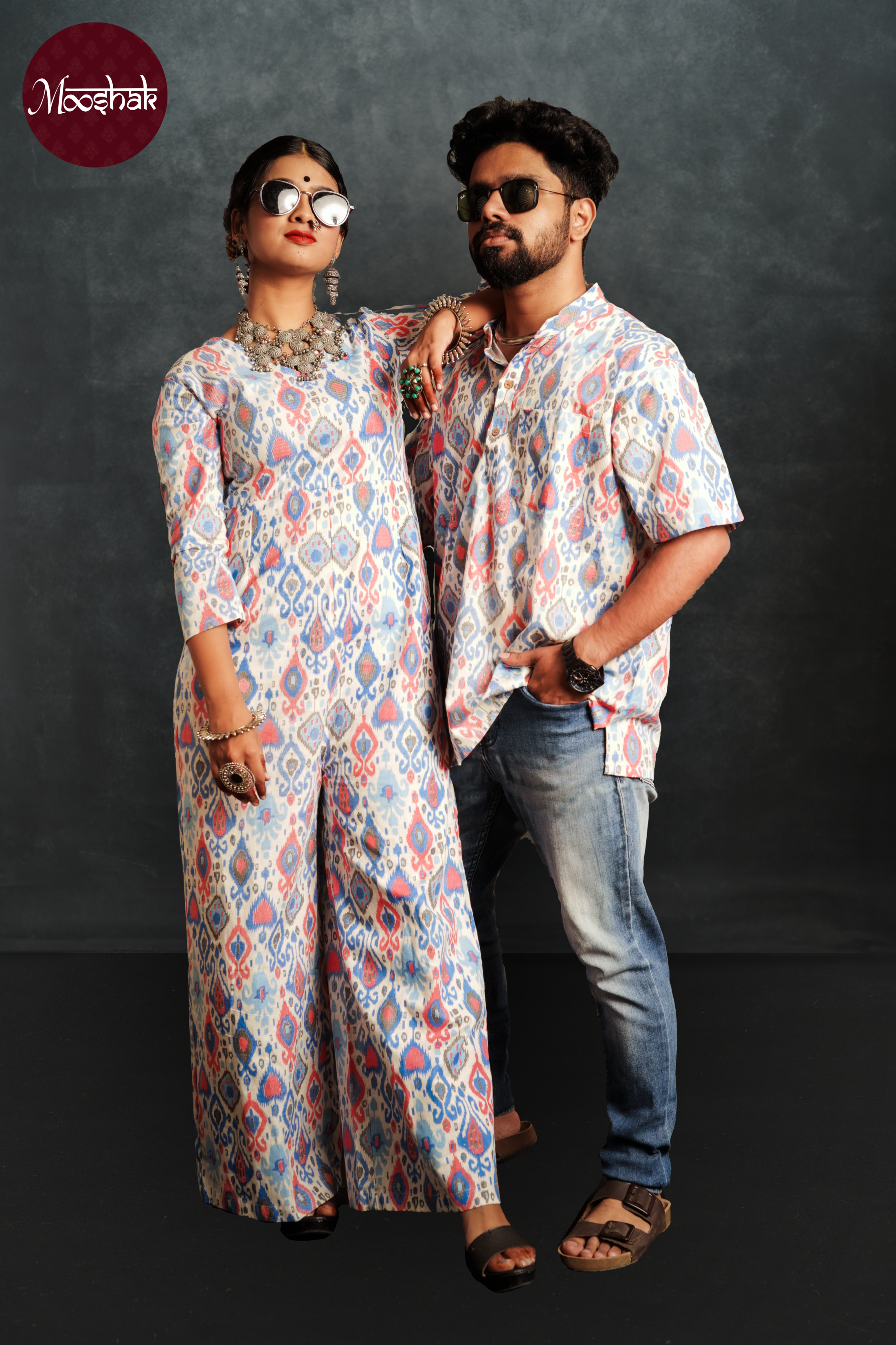 Pioneer - Kurta in Blue-Pink Patola print