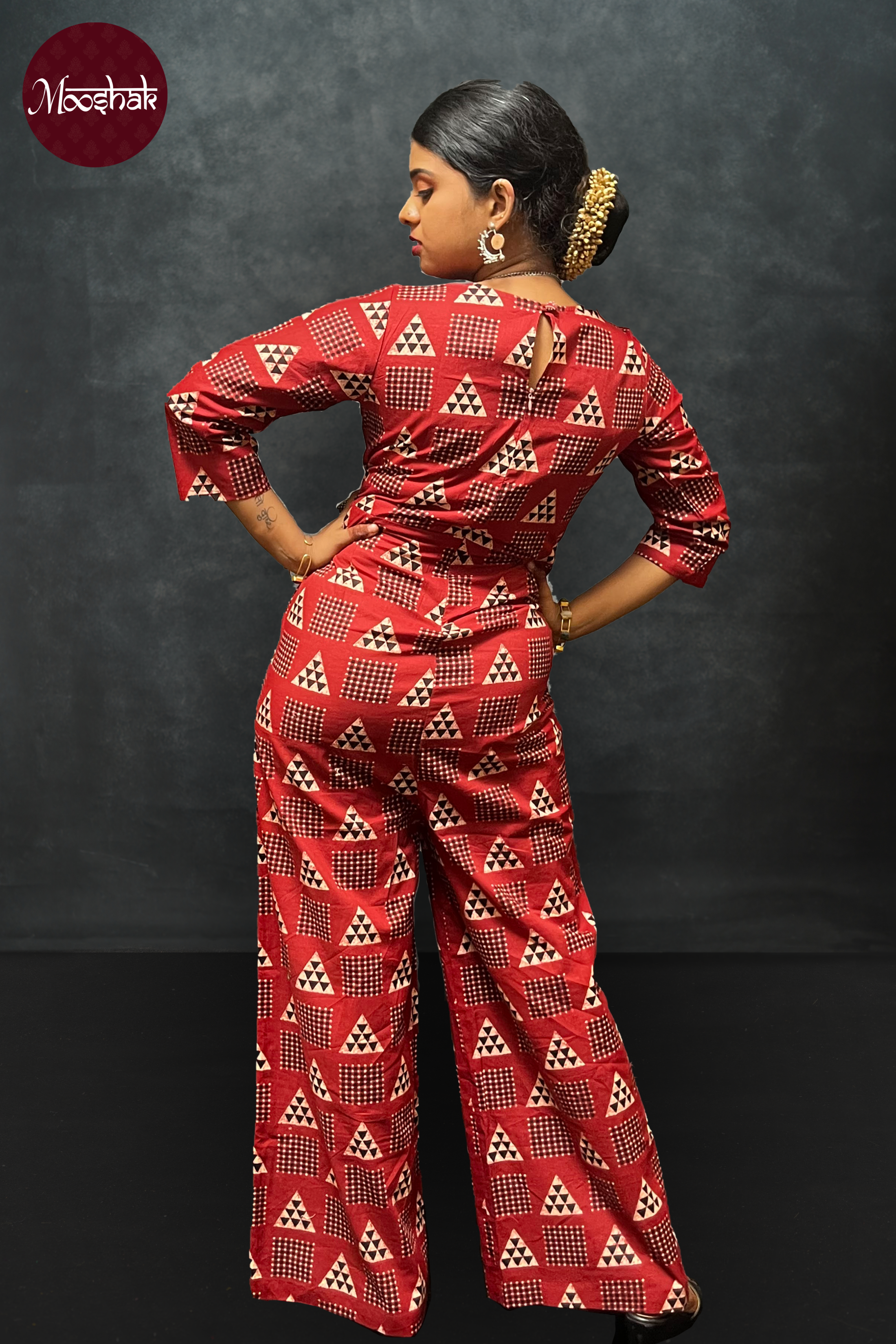 Anokhi - Jumpsuit in Red Ajrakh