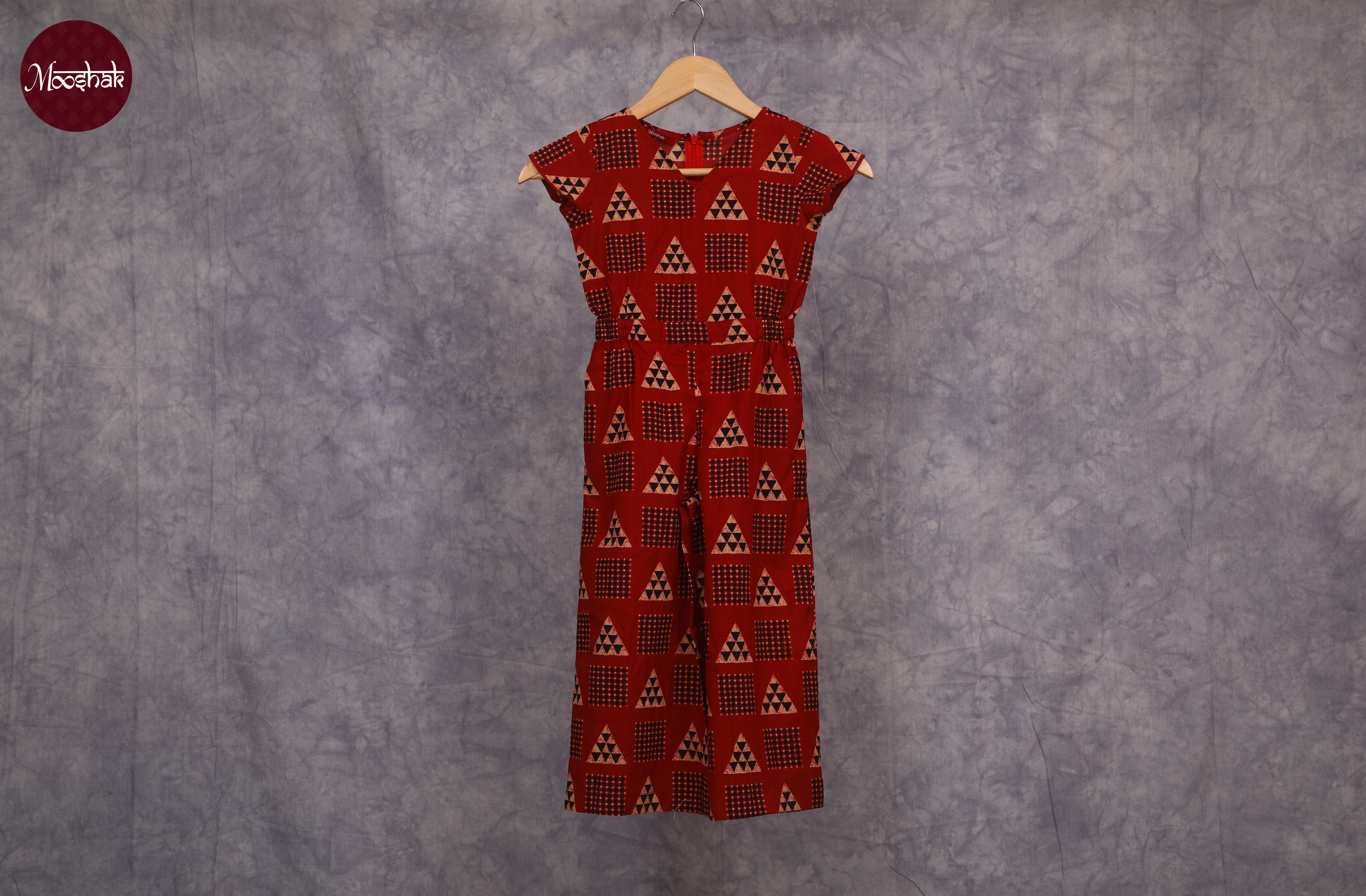 Anokhi - Jumpsuit in Red Ajrakh