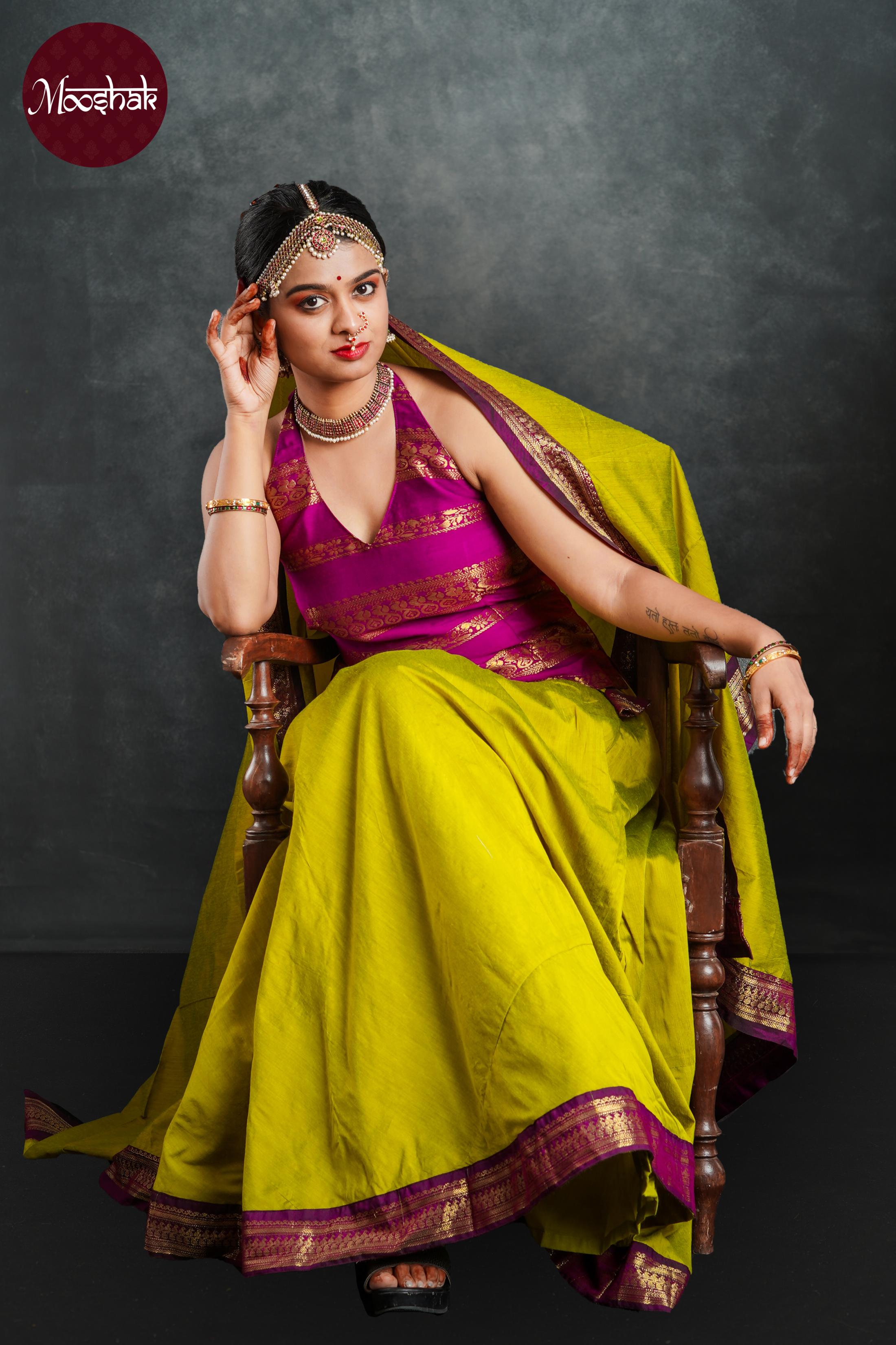 avani skirt and top in green traditional wear