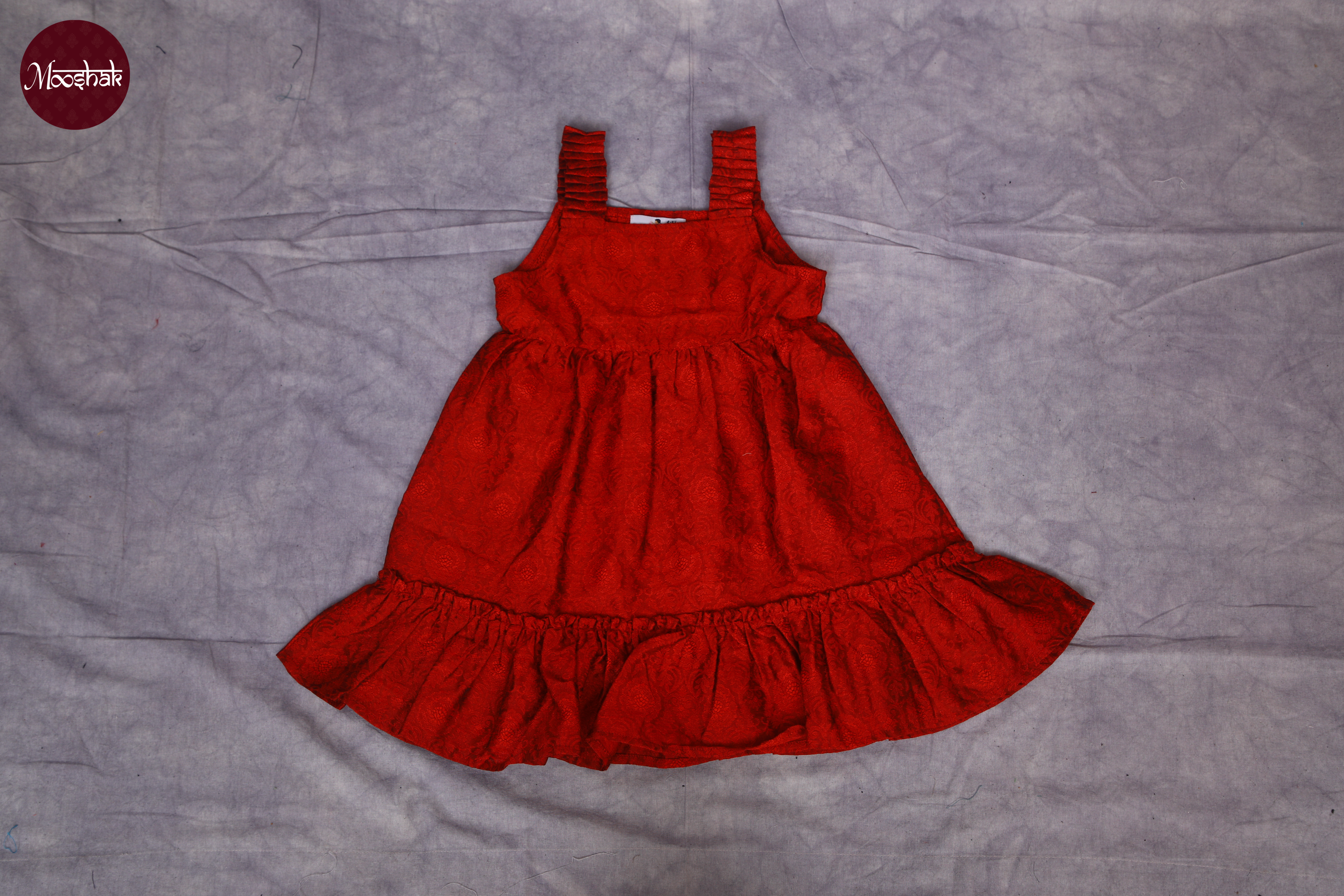Boond - Frock in Red brocade with self motif