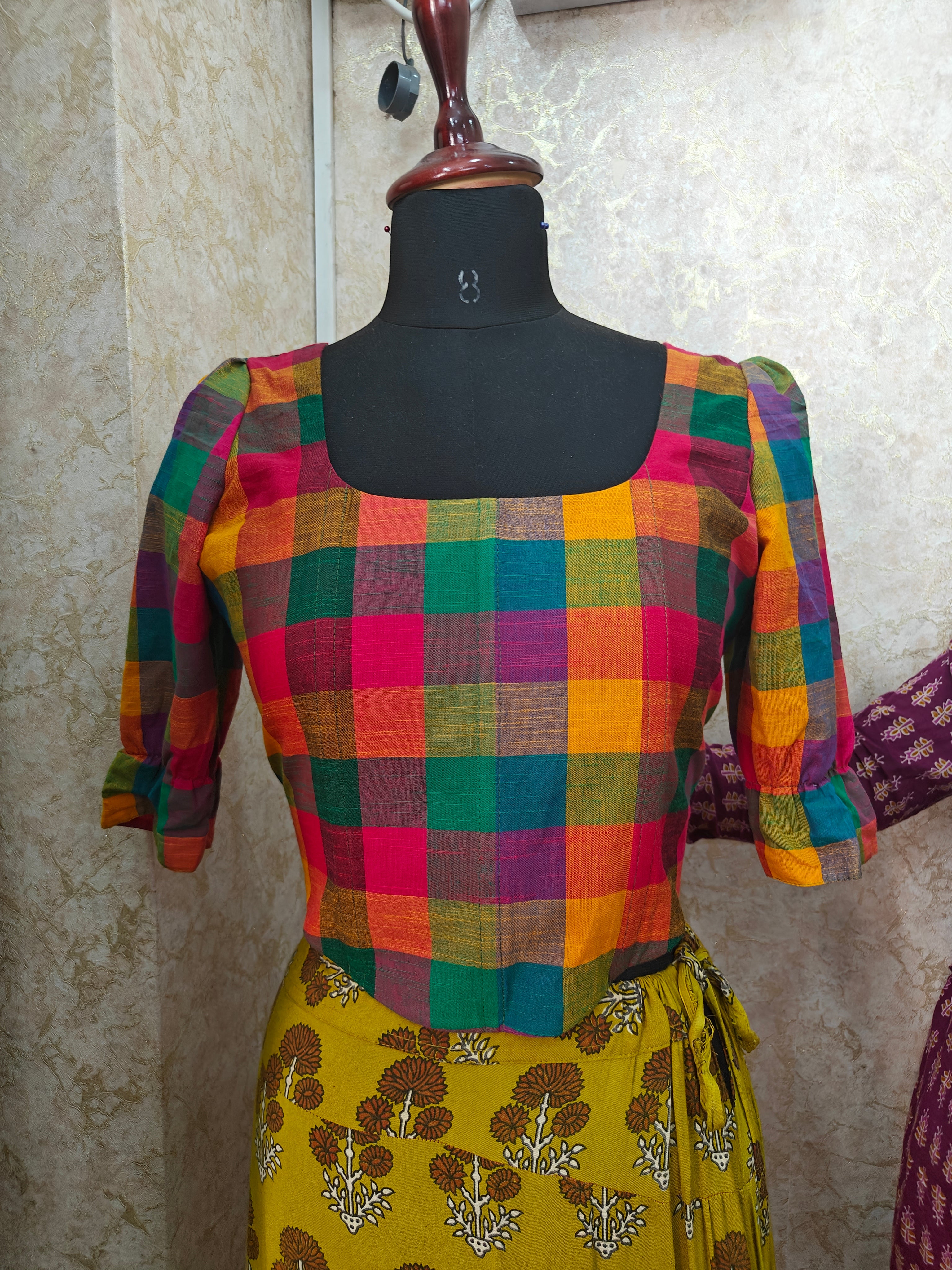 Shiuli- Corset Top in Mutlicolor Cotton Fabric