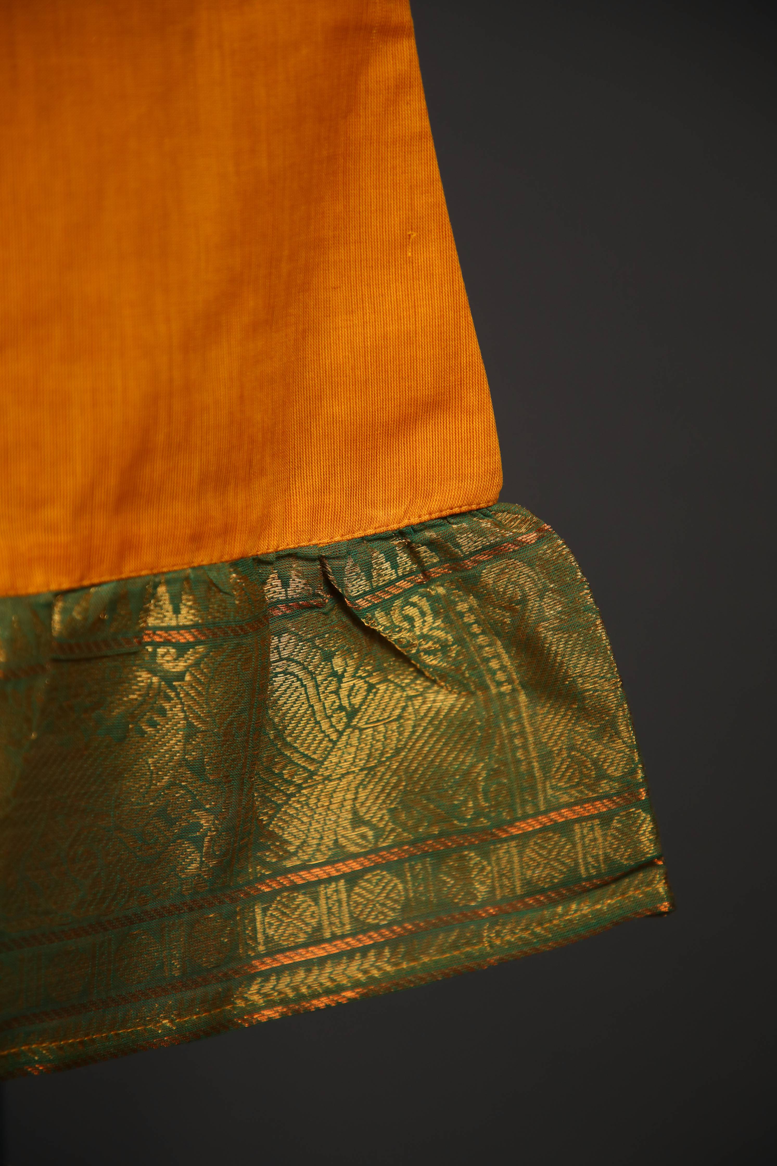 Swara - Tie up Dress in Kanchi Cotton in Mustard