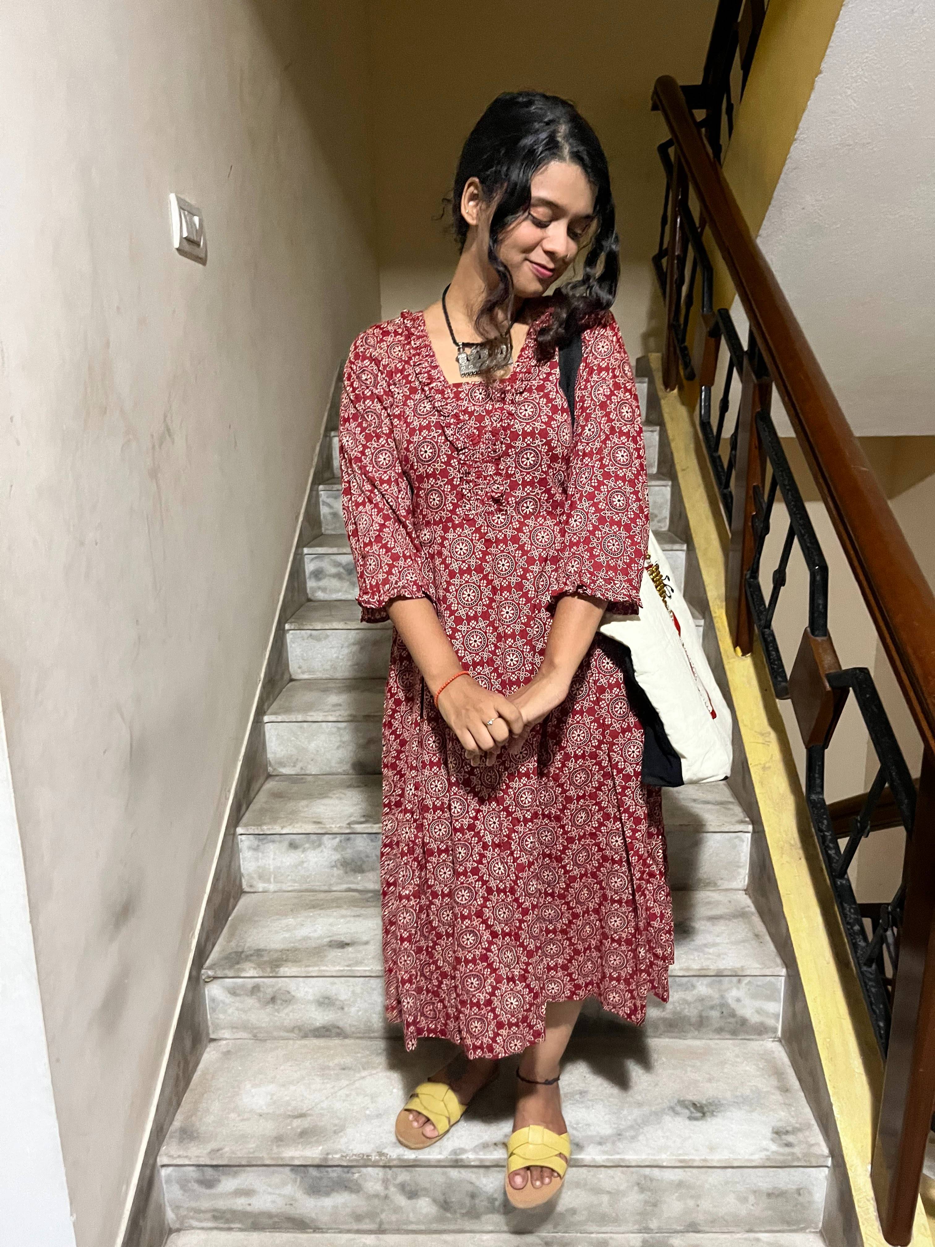 Kinkini - Dresses in Red Circle Ajrakh
