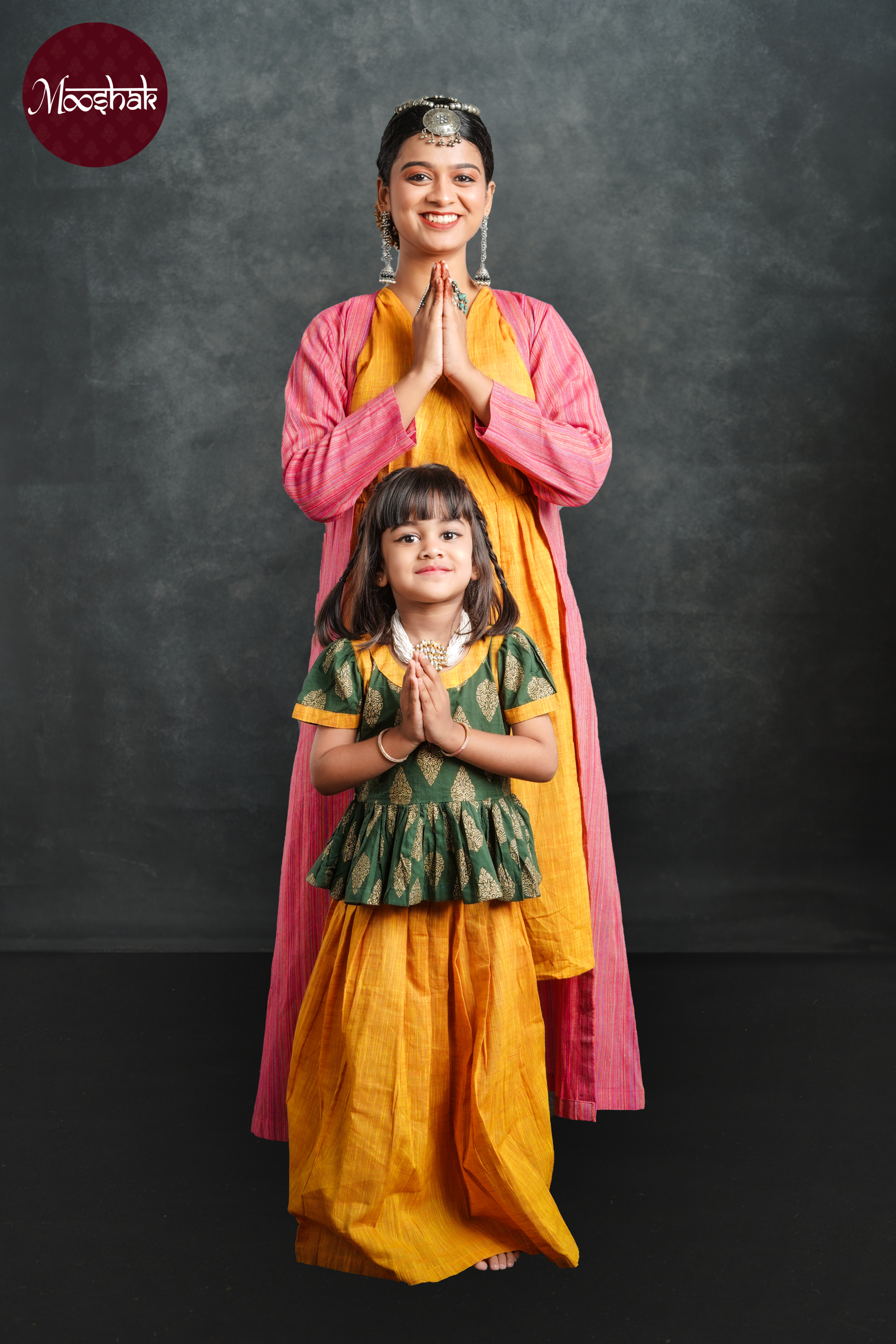Ragini - Dresses in Pink lines and Yellow