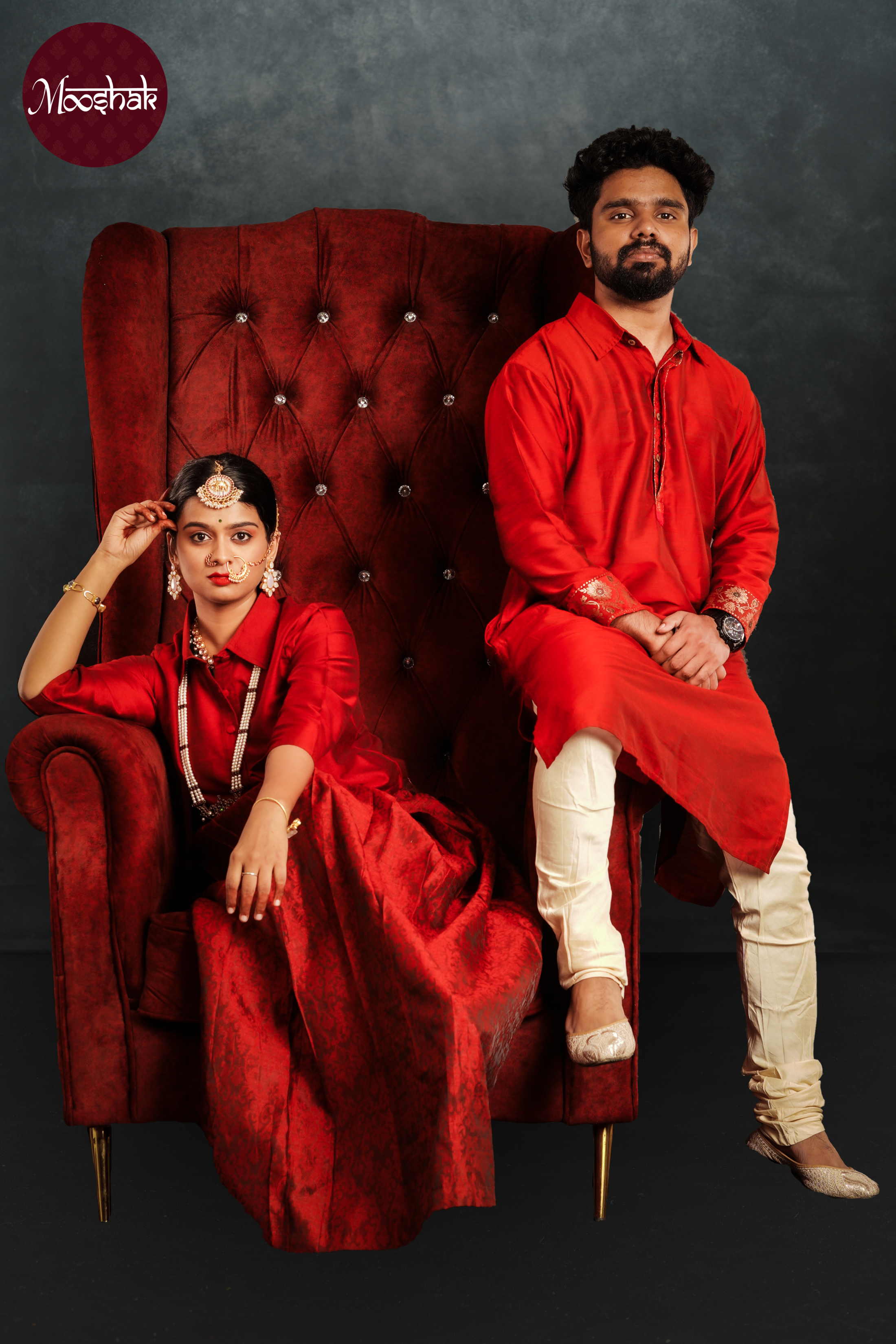 Raahi - Kurta in Red silk cotton with zari