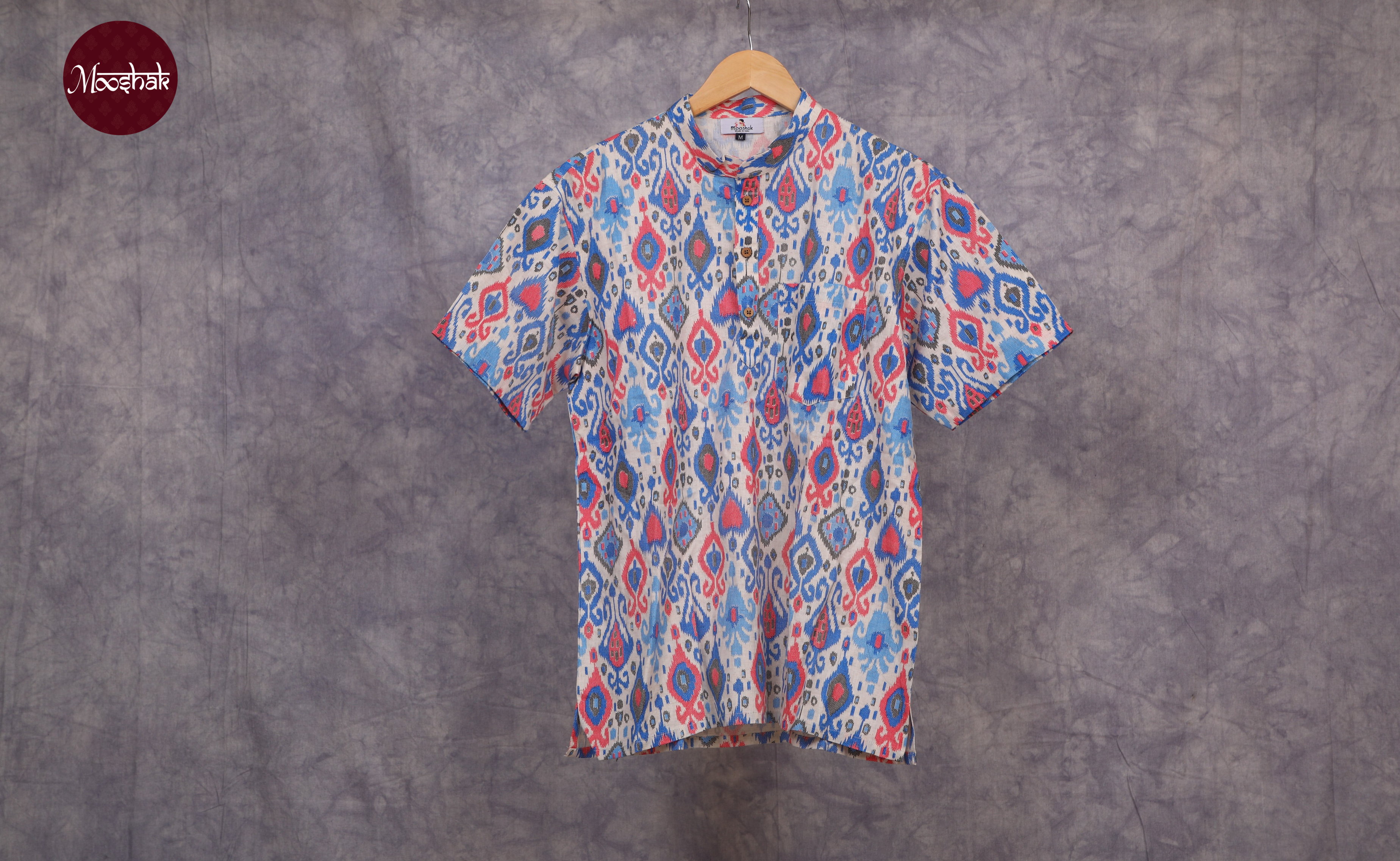 Pioneer - Kurta in Blue-Pink Patola print