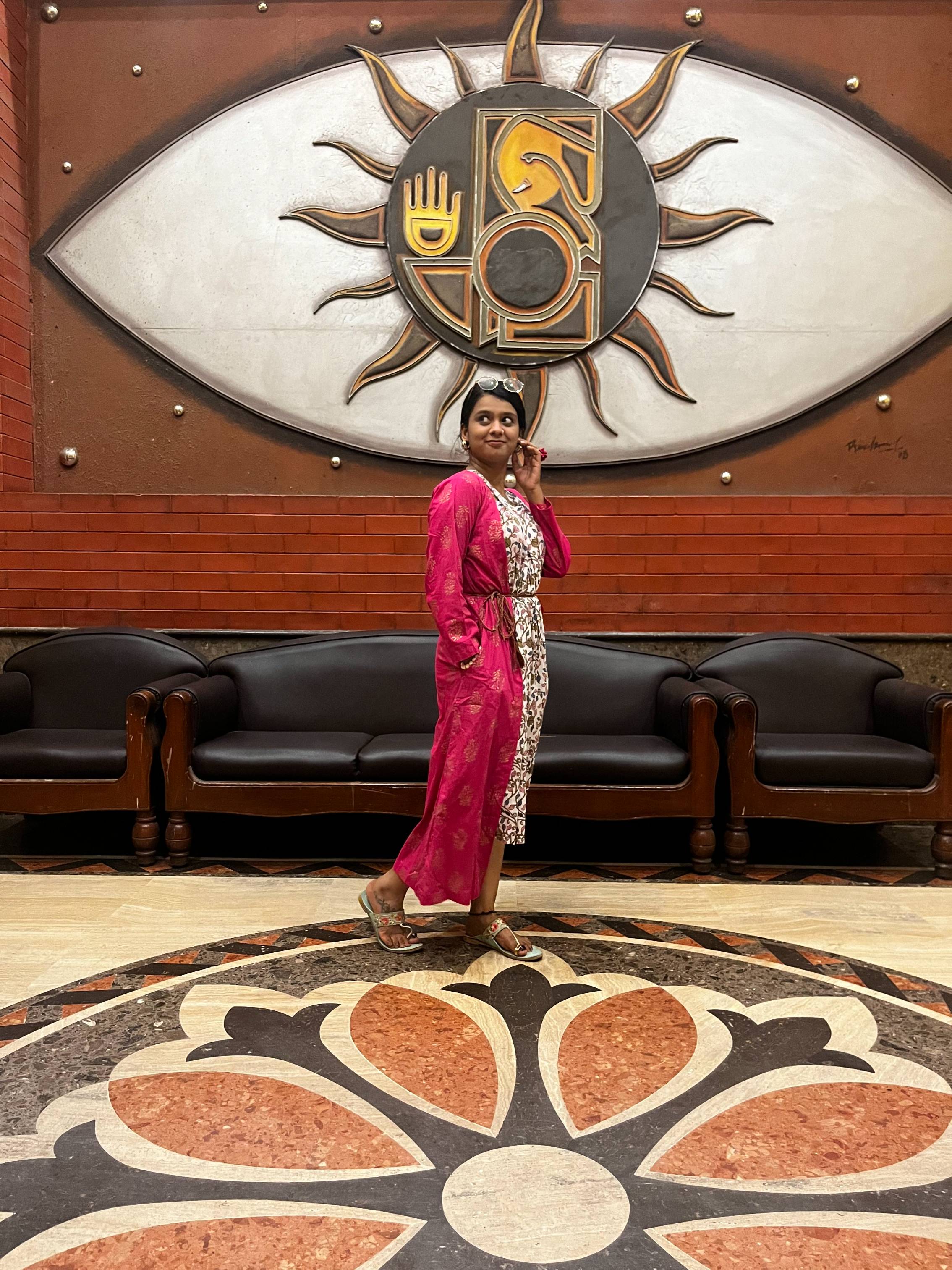 Ragini - Dresses in Pink with gold foil print and White floral prints