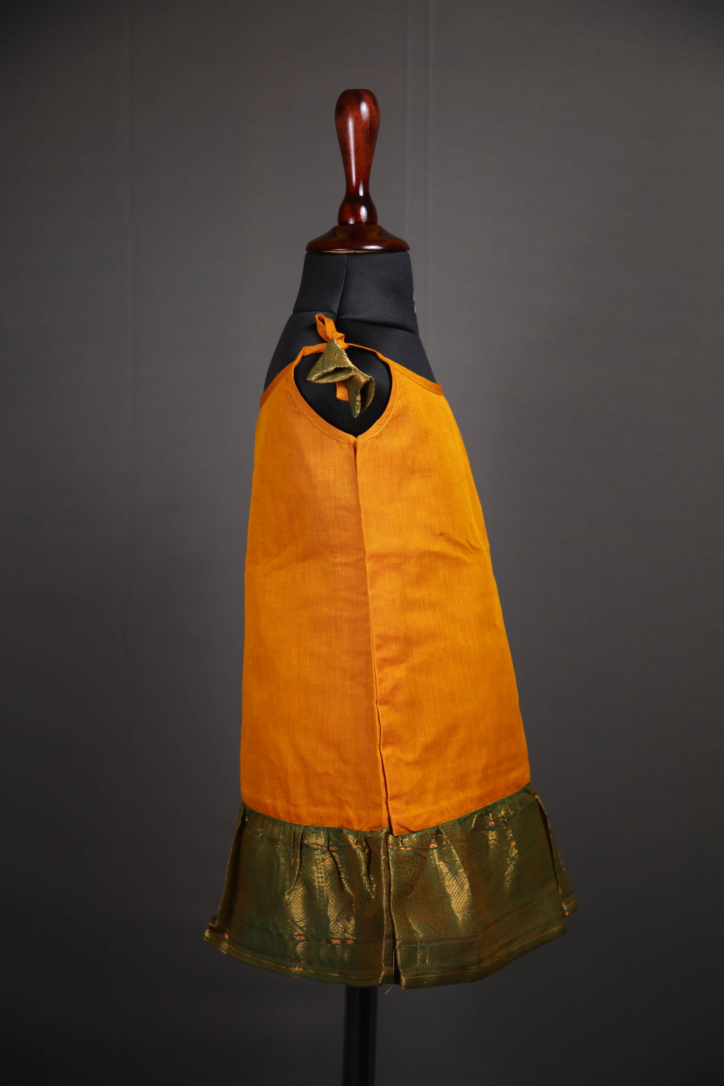 Swara - Tie up Dress in Kanchi Cotton in Mustard