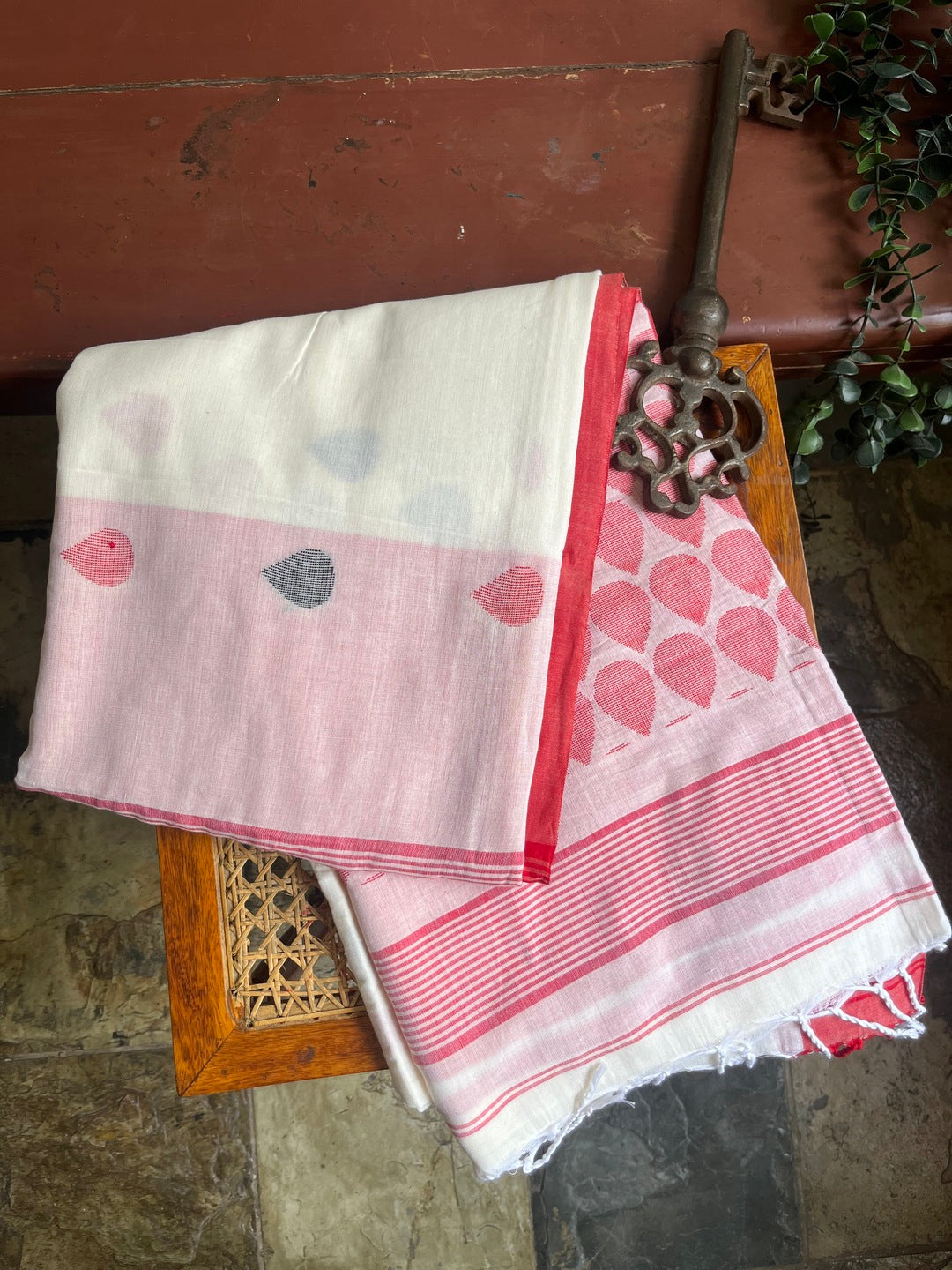 Aanchal - 1 minute Ready-to-wear saree in White in Handloom Masrize Cotton