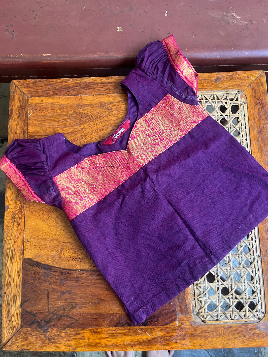 Siya - Pavada sattai in kanchi cotton in Purple color