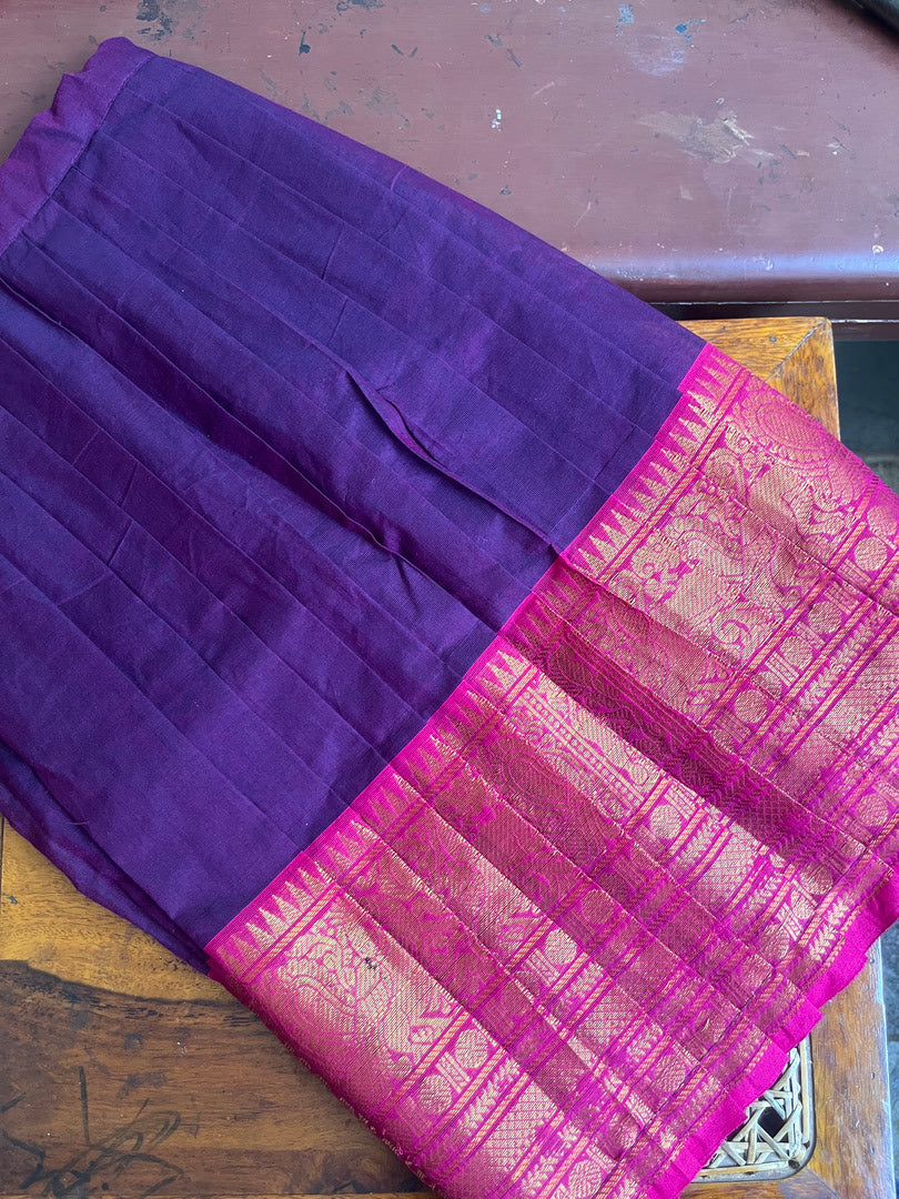 Siya - Pavada sattai in kanchi cotton in Purple color