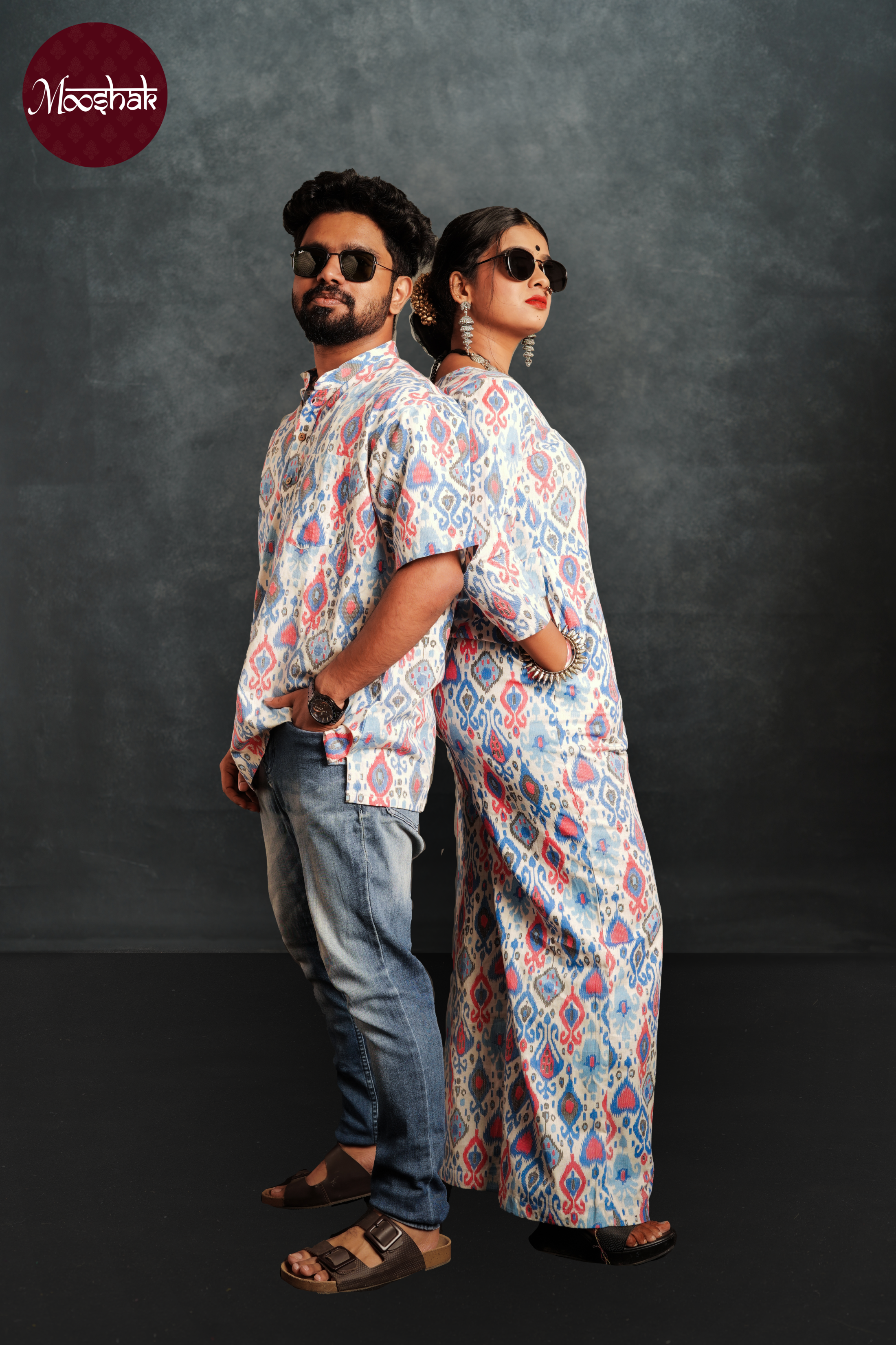 Pioneer - Kurta in Blue-Pink Patola print