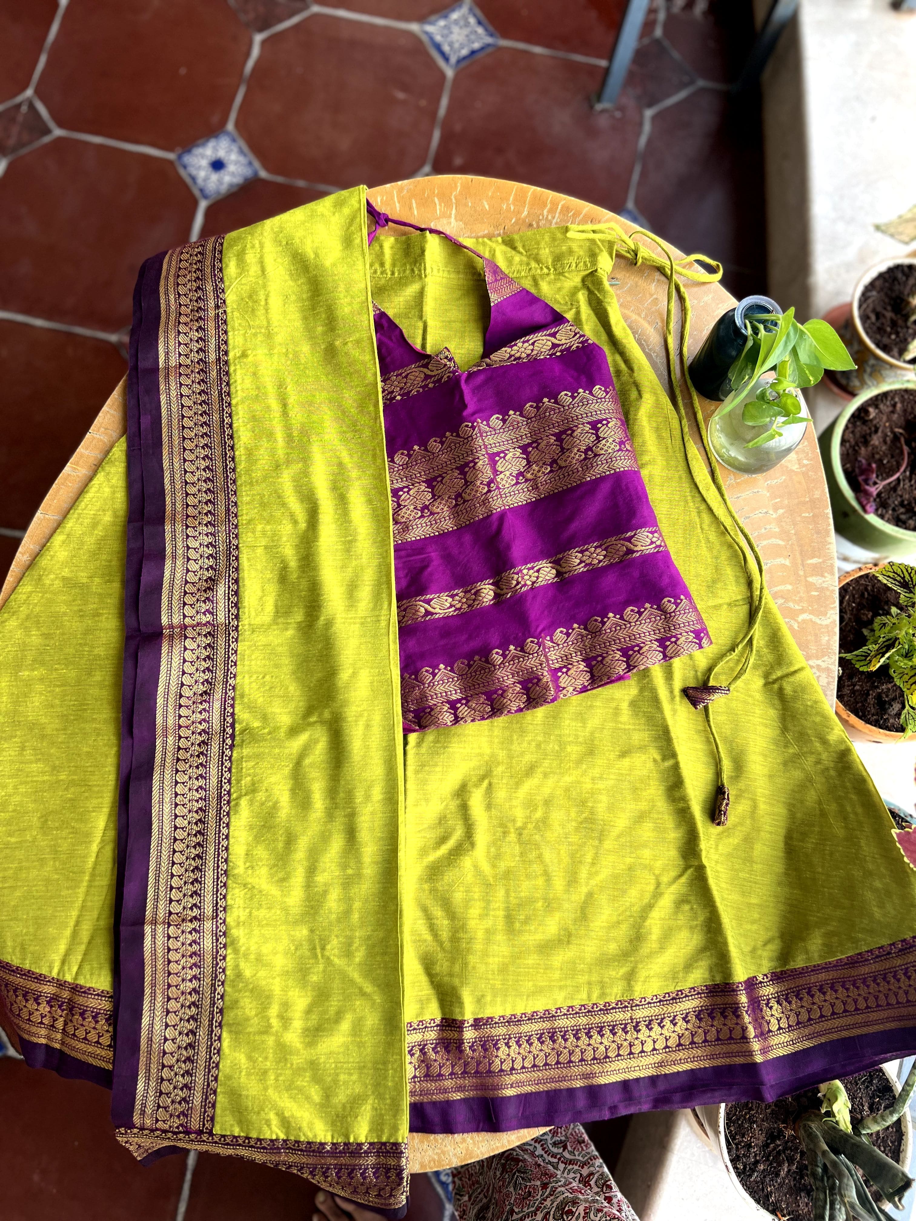 festival skirt and top in green traditional wear