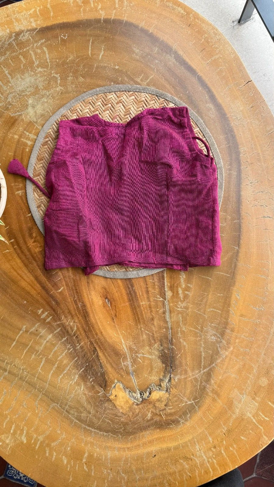 Aangan - Tie-up Jhhabla with pants in Khadi in pink