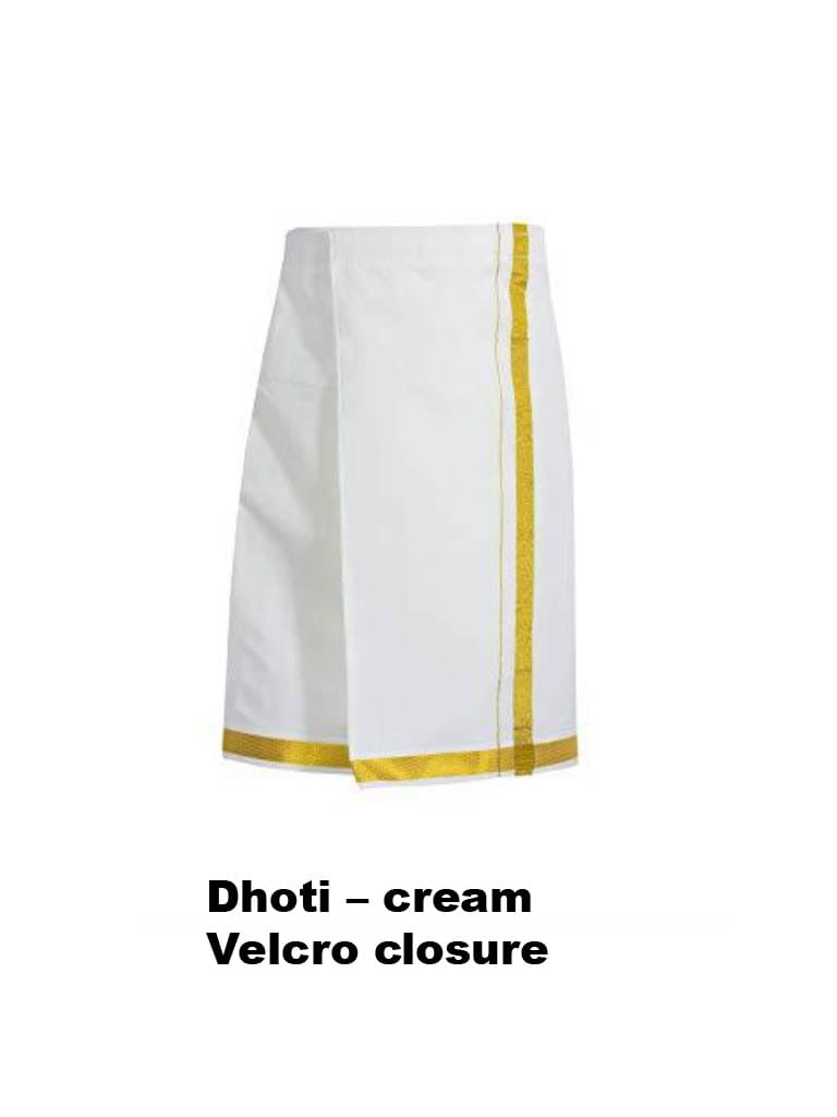 Tej - Shirt and veshti set in golden yellow taffeta silk and cotton