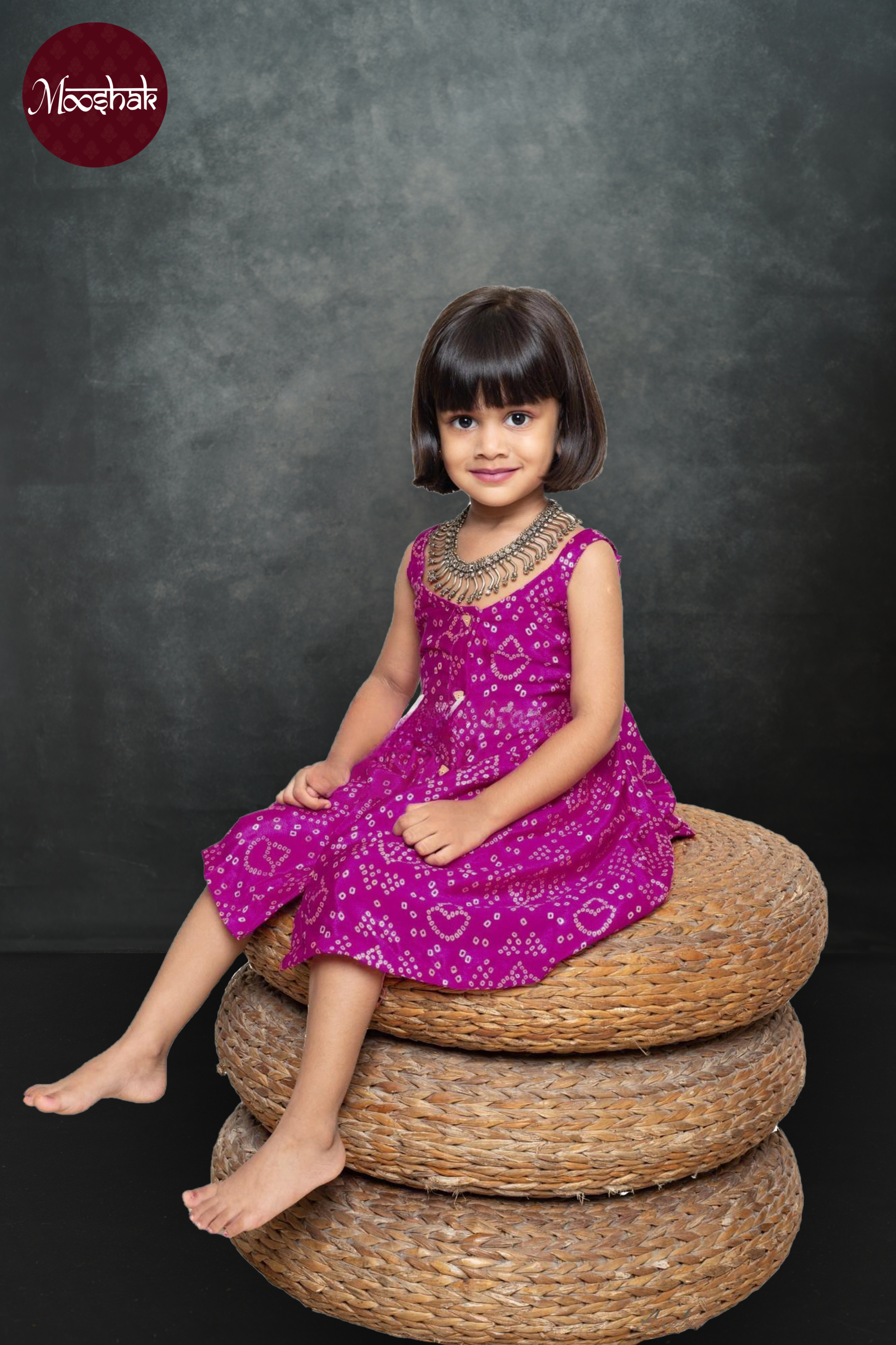 Diva - Frock in Purple Bandhni