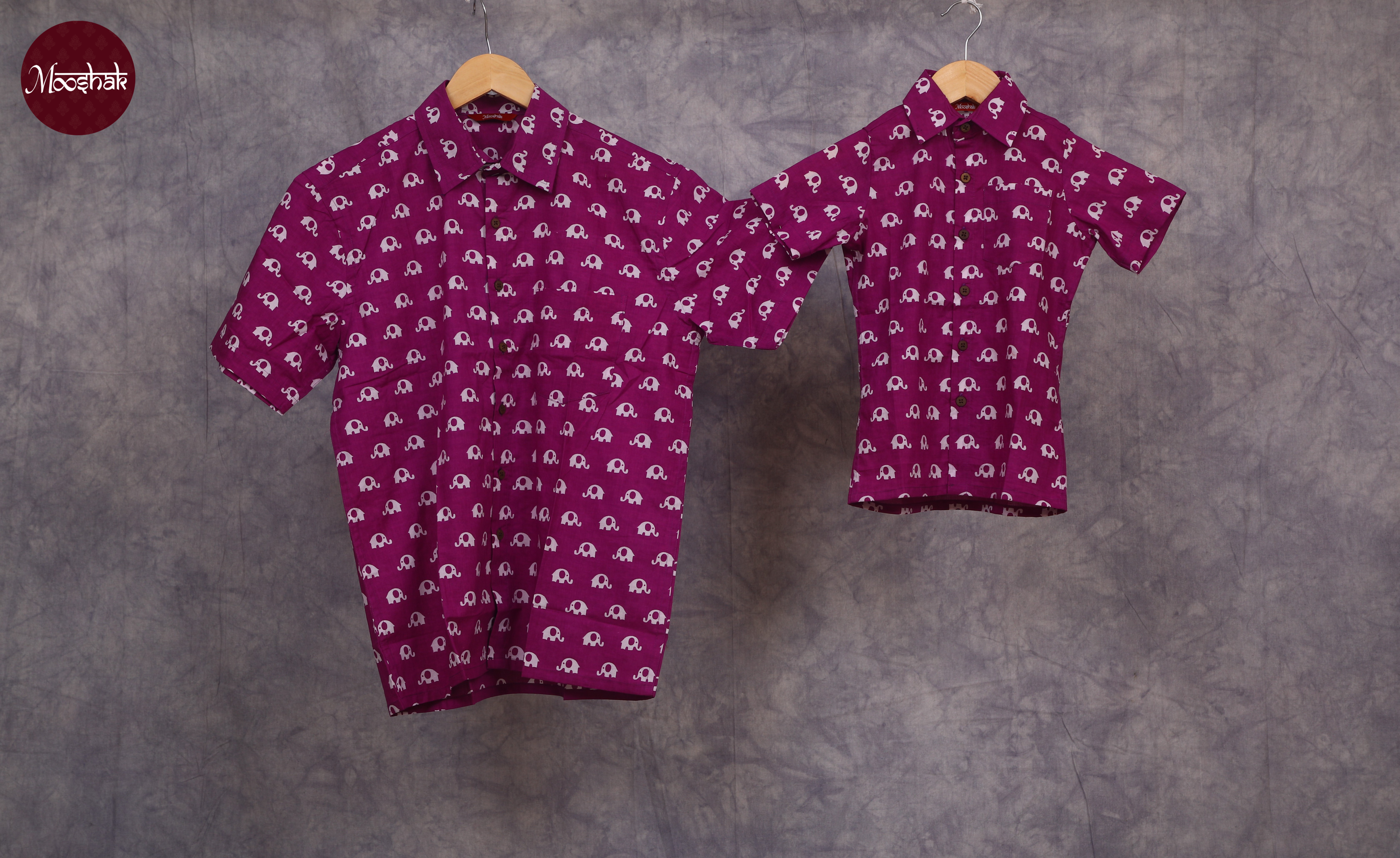 Elemental - Shirts in Purple with elephant print