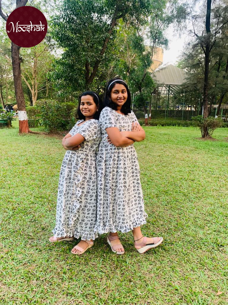 Firecracker - Frock in White Tamil script