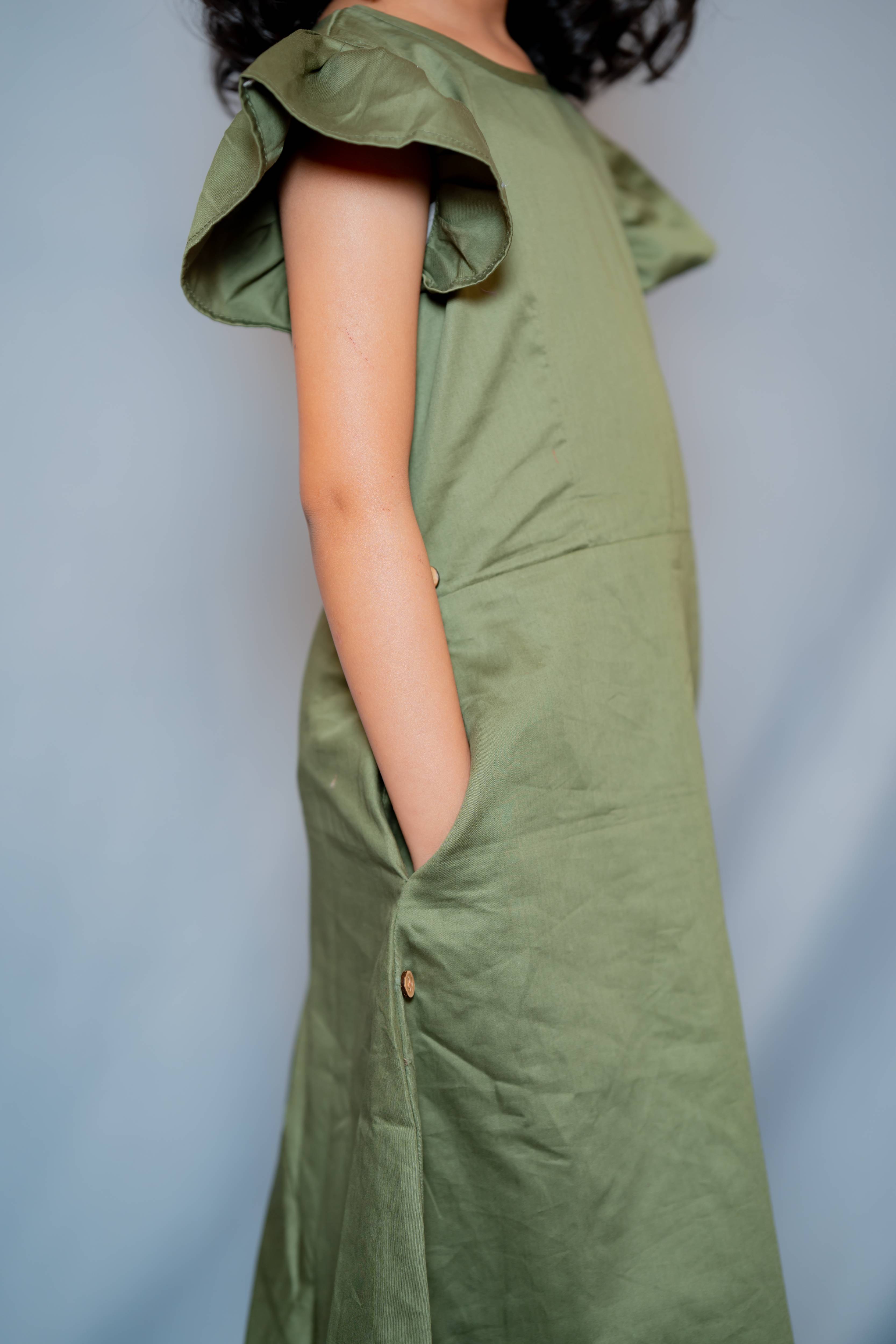 Frock-N-Roll - Convertible dress in Olive pure cotton