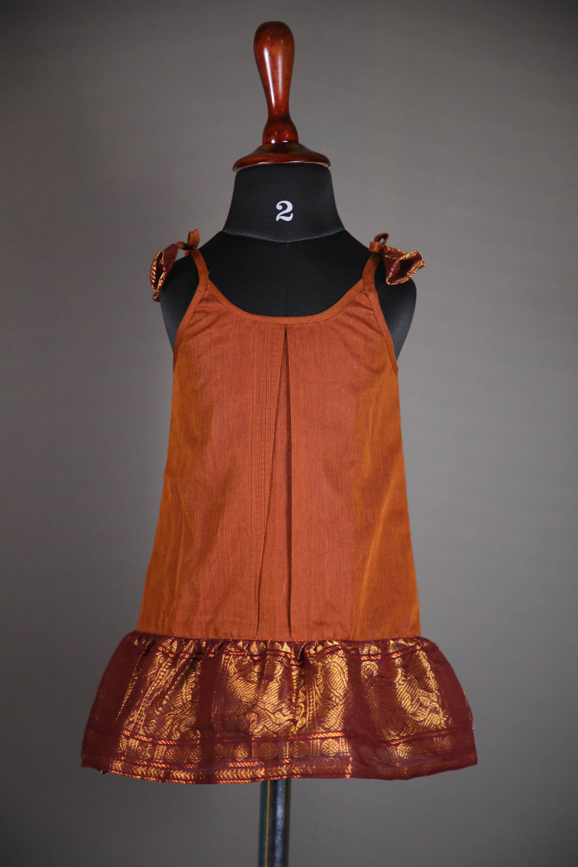 Swara - Tie up Dress in Kanchi Cotton in Brown Swara - Tie up Dress in Kanchi Cotton in Brown