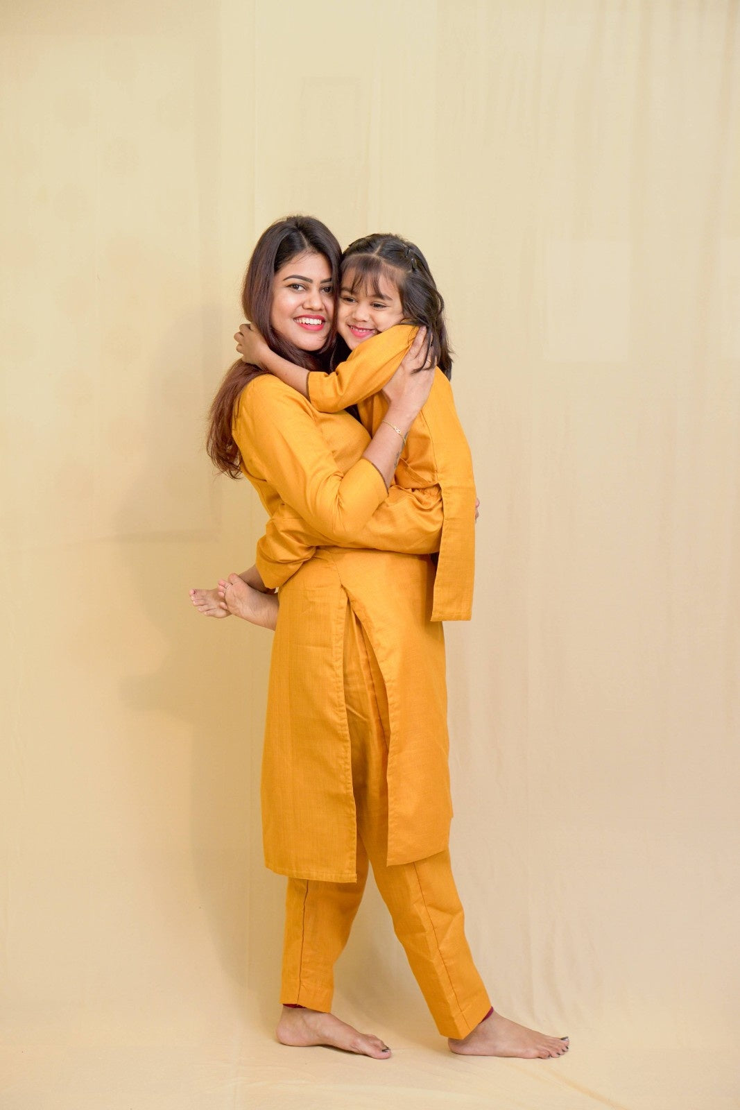 Kanaka -co-ord set in pure cotton with cheetinad checks in mustard