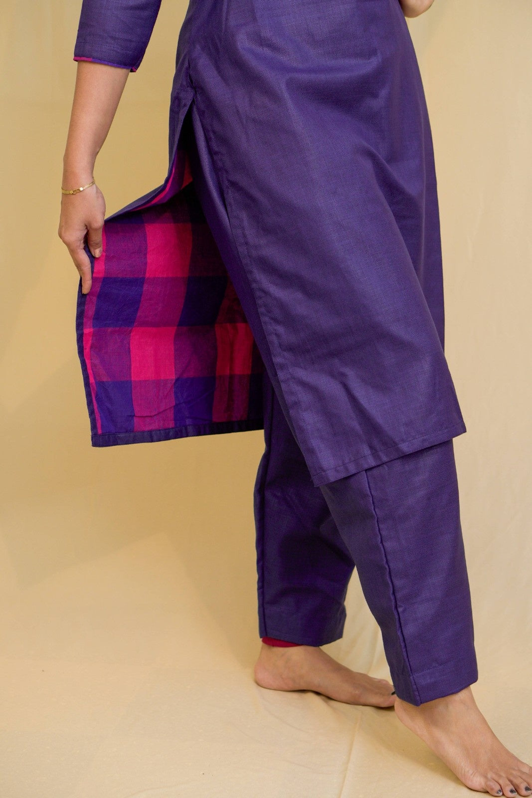 Kanaka -co-ord set in pure cotton with cheetinad checks in Blue