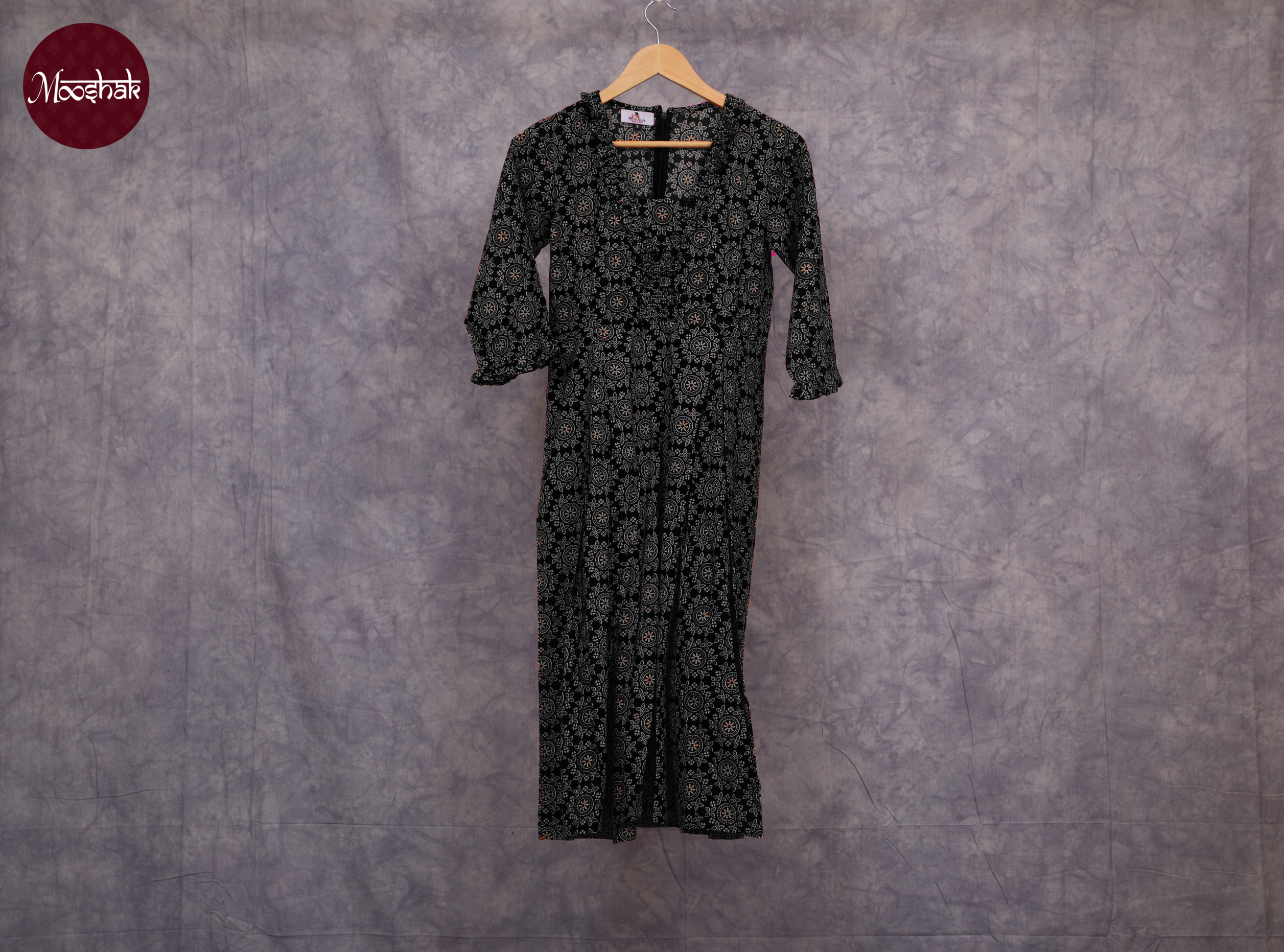 Kinkini - Dresses in Black Circle Ajrakh