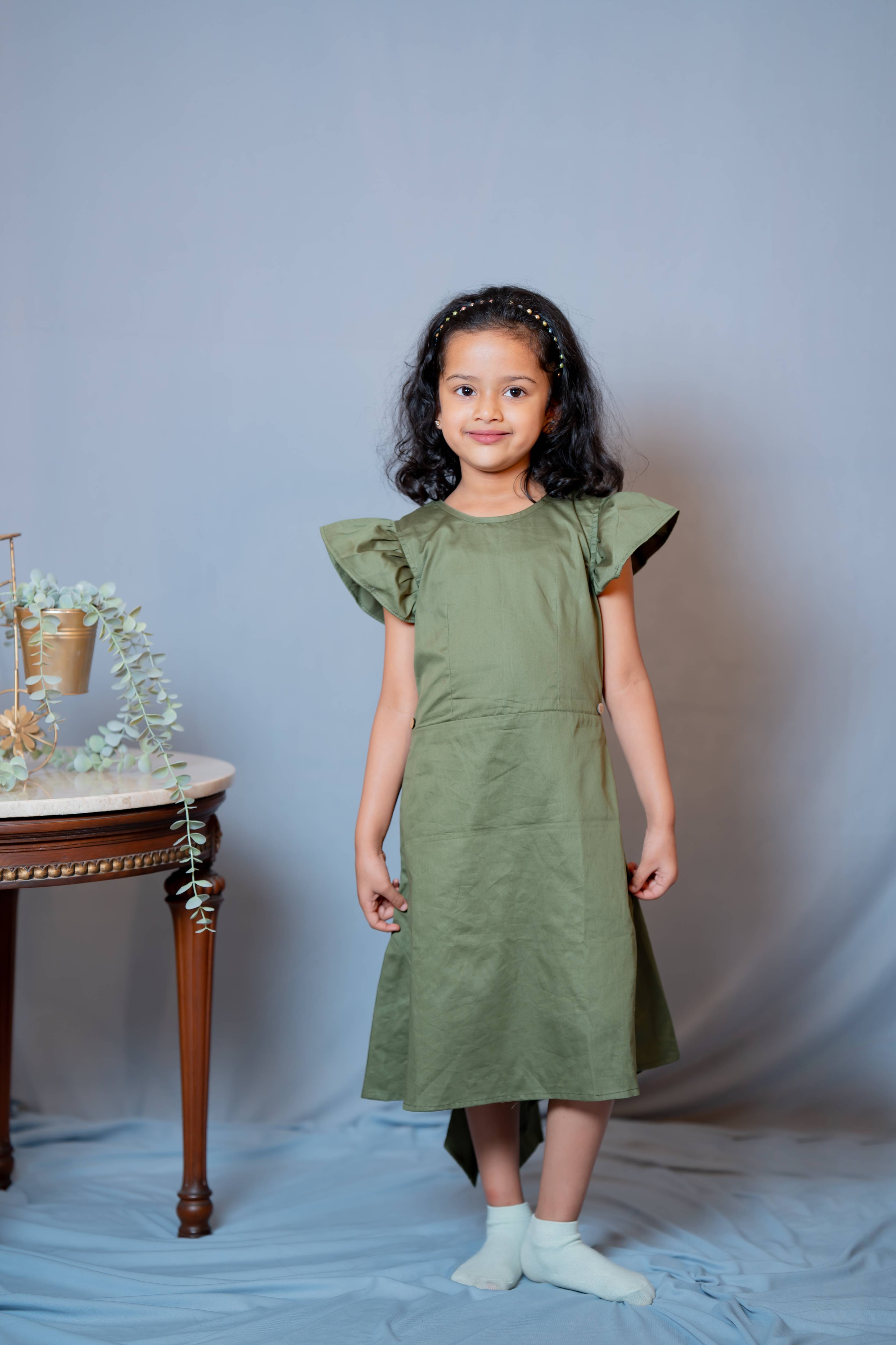 Frock-N-Roll - Convertible dress in Olive pure cotton