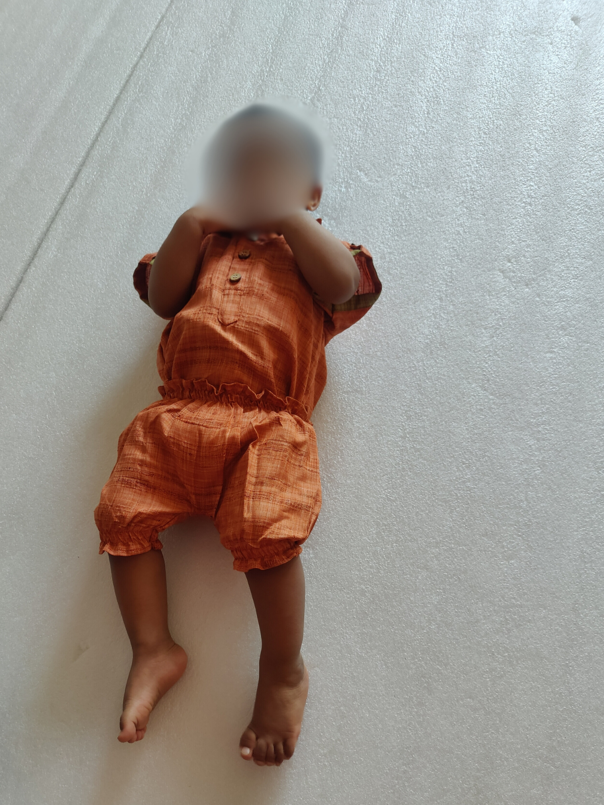 Style Angel - Onesie Collared Rompers with bloomer in rust Co-Jute