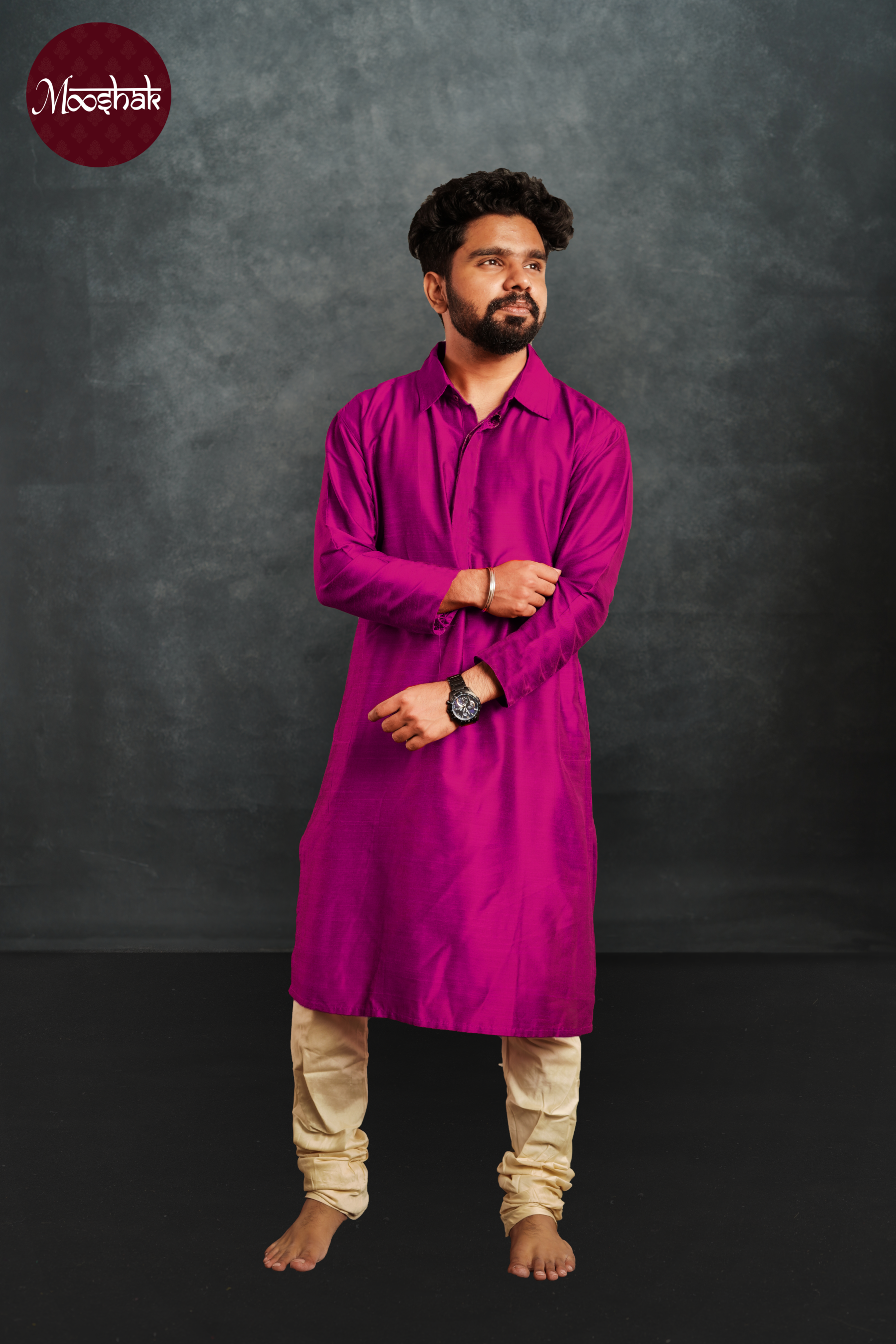 Raahi - Kurta in Pink silk cotton