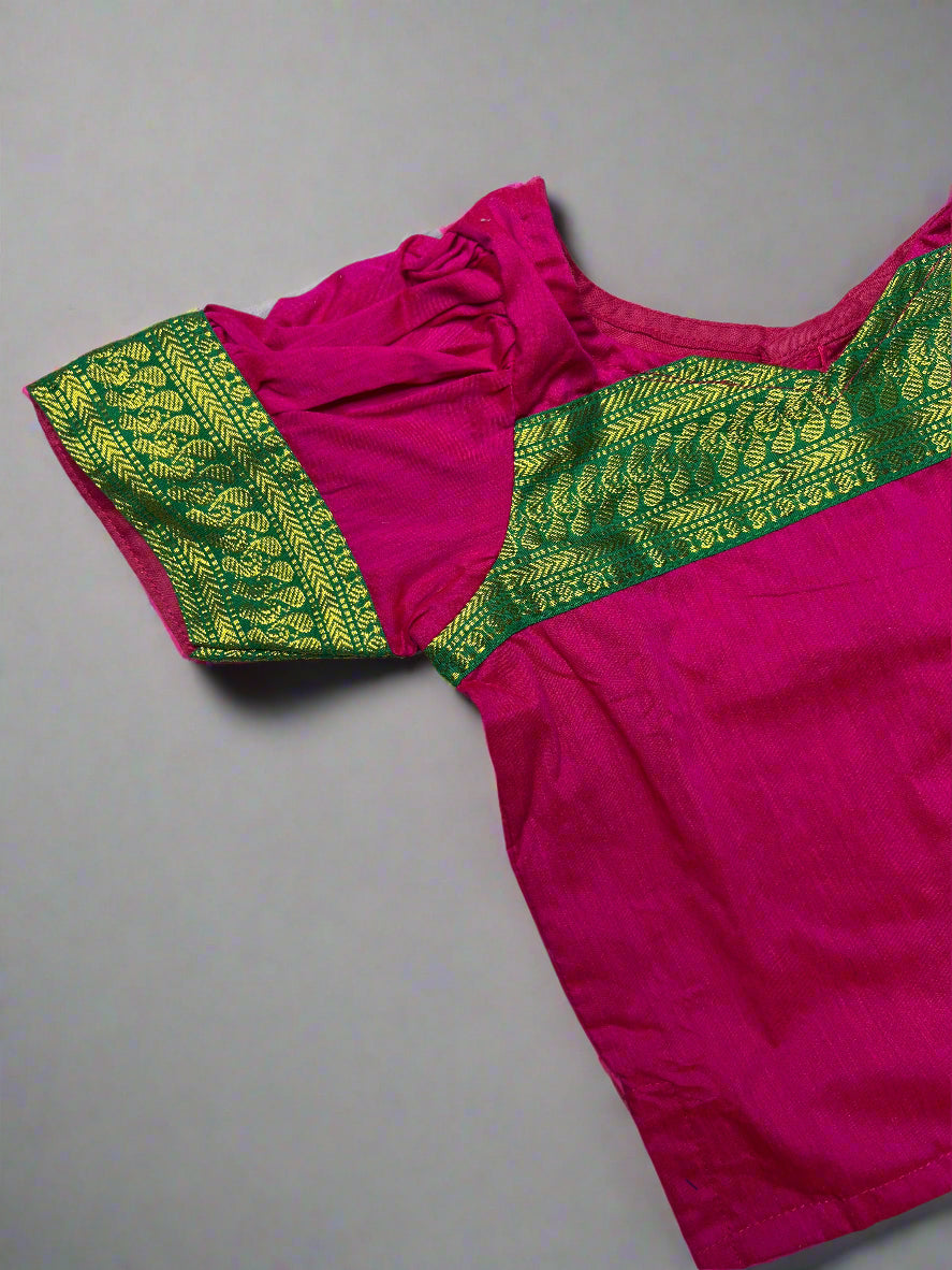 Siya - Pavada Sattai in Kalyani pattu in Pink color